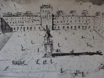 Salvador DALI - La grande Place des Vosges,  Gravure et aquatinte originale signée 2