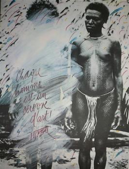 Wolf VOSTELL - Contre l’apartheid, Estampe Originale Quadri 2