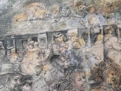 Lucien Philippe MORETTI - The train journey, original signed lithograph 2