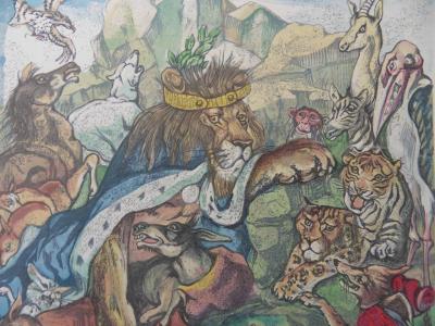 Tsuguharu FOUJITA - Les animaux malades de la peste - Lithographie, Signée 2