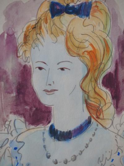 Emilio GRAU SALA - Jeune fille blonde - Aquarelle originale signée 2