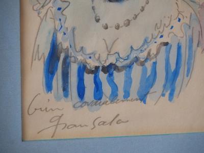 Emilio GRAU SALA - Jeune fille blonde - Aquarelle originale signée 2