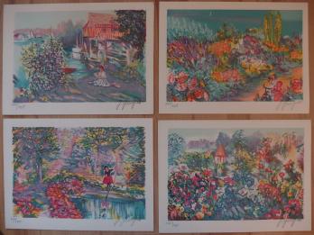 Jacqueline GOUGIS - Souvenirs de Giverny, 8 lithographies 2