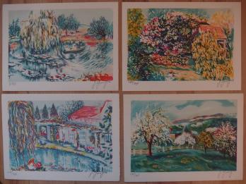 Jacqueline GOUGIS - Souvenirs de Giverny, 8 lithographies 2