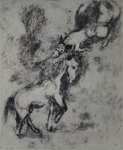 Marc CHAGALL (1887-1958) - Le cheval et l’âne, 1952, Gravure originale signée 2