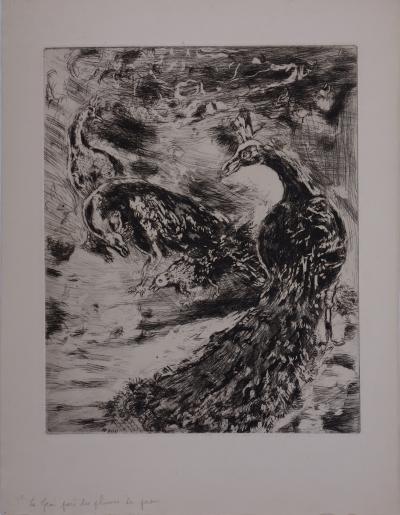 Marc CHAGALL - Le geai paré des plumes du paon, 1952, Gravure originale 2