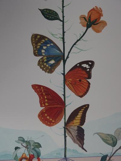 Salvador DALI - Flordali II, La rose papillon, 1981 - Lithographie originale signée 2