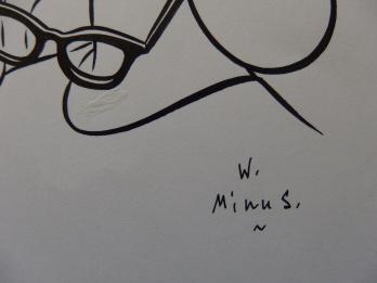 Walter MINUS - Femme à lunette, Dessin original signé 2