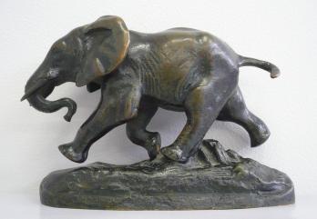 Antoine-Louis BARYE (1796-1875) - Éléphant du Sénégal, Bronze signé 2