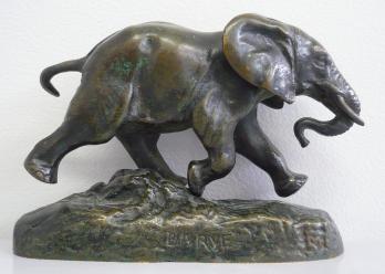 Antoine-Louis BARYE (1796-1875) - Éléphant du Sénégal, Bronze signé 2