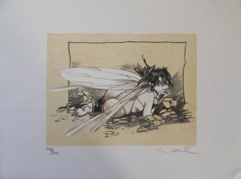 Régis LOISEL - La Fée Clochette pensive, Lithographie signée 2