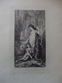 Gustave MOREAU (1826-1898) - La Sirène et le Poète, Rare Gravure 1890 2