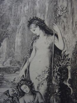 Gustave MOREAU (1826-1898) - La Sirène et le Poète, Rare Gravure 1890 2