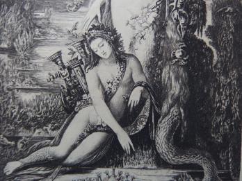 Gustave MOREAU (1826-1898) - La Sirène et le Poète, Rare Gravure 1890 2