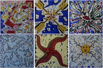 Salvador DALI : Terres d’Espagne - Ensemble de 6 céramiques signées 2