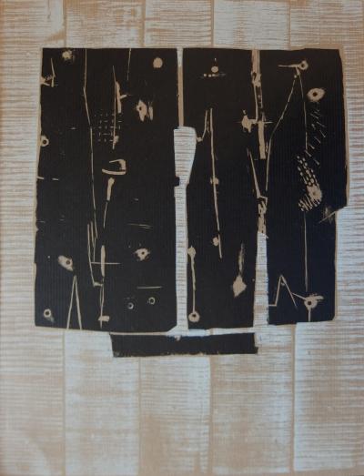 Pietro  CONSAGRA : Composition abstraite, 1959 - Bois gravé 2