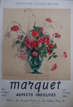 Albert MARQUET - Bouquet rouge et vert, Affiche lithographique, 1962 2