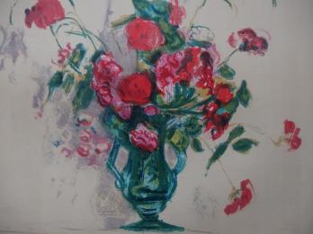 Albert MARQUET - Bouquet rouge et vert, Affiche lithographique, 1962 2