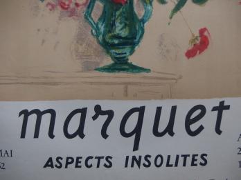 Albert MARQUET - Bouquet rouge et vert, Affiche lithographique, 1962 2