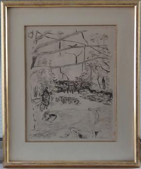 Pierre BONNARD - Au Jardin, Pointe sèche signée 2