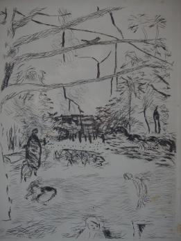 Pierre BONNARD - Au Jardin, Pointe sèche signée 2