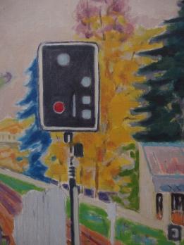 Jules CAVAILLES - Chemin de Fer : le Signal, Huile sur toile signée 2