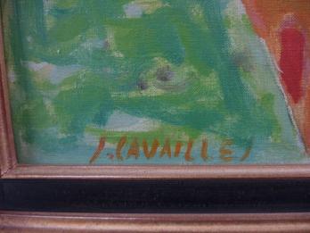 Jules CAVAILLES - Chemin de Fer : le Signal, Huile sur toile signée 2