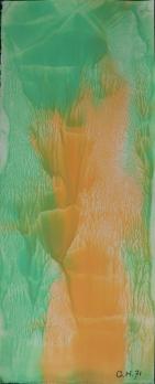 Georges HUGNET - Vert printemps, 1971, Gouache signée 2