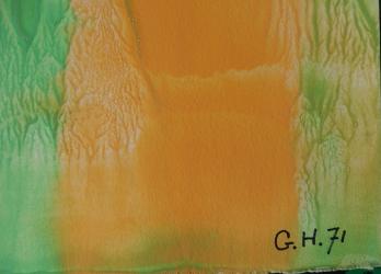 Georges HUGNET - Vert printemps, 1971, Gouache signée 2