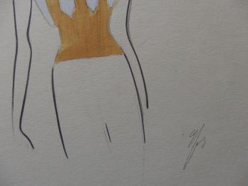 Germaine RENAUD - Le pull rayé, 1938, Aquarelle originale signée 2