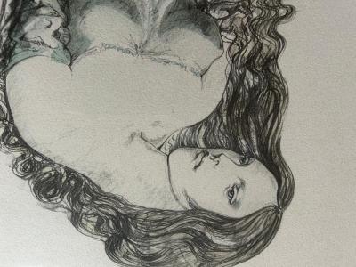 Tsuguharu FOUJITA - Mère et fille, 1964, Lithographie originale signée 2