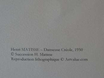 Henri MATISSE  - La danseuse créole, Lithographie 2