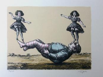 Roland TOPOR - La Bascule, Lithographie originale signée et numérotée 2