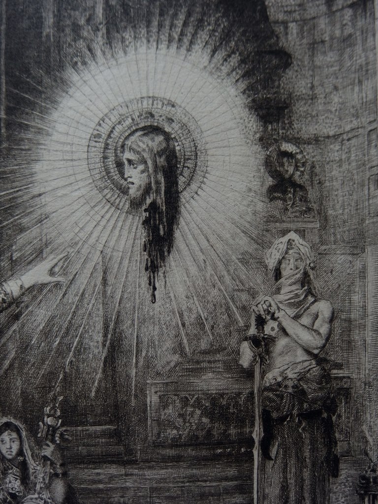 Gustave MOREAU L'apparition, Rare Gravure 1878 Klassische Kunst