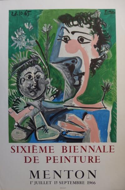 Pablo PICASSO (d’après) -  Sixième biennale de Peinture, 1966 - Affiche lithographique 2