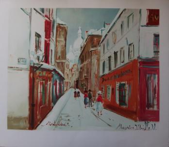 Maurice UTRILLO - Rue à Montmartre, lithographie signée 2