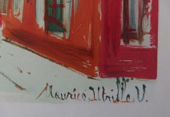 Maurice UTRILLO - Rue à Montmartre, lithographie signée 2