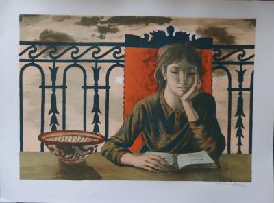 Jean-Pierre ALAUX - Liseuse endormie, Lithographie originale 2