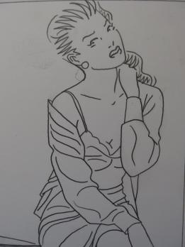 Walter MINUS - Pin Up intimidée, Dessin original signé 2