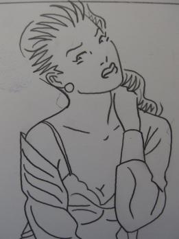Walter MINUS - Pin Up intimidée, Dessin original signé 2