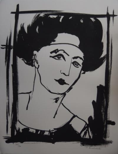 Robert NICOÏDSKI - Jeune femme masquée dans le miroir - Lithographie originale 2