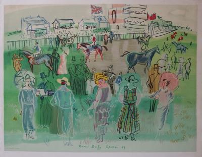 Raoul DUFY - Champ de courses Epsom, Lithographie signée 2