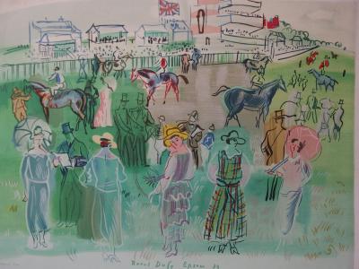 Raoul DUFY - Champ de courses Epsom, Lithographie signée 2
