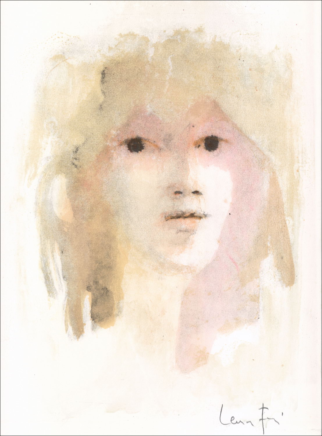 Léonor FINI Lithographie Originale "Visage" 1969 Art