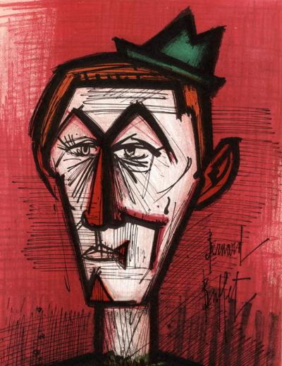 Bernard BUFFET (d’après) -  Le Clown Rouge, 1967 - Lithographie originale 2
