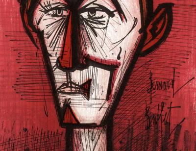 Bernard BUFFET (d’après) -  Le Clown Rouge, 1967 - Lithographie originale 2