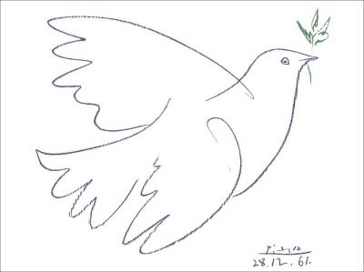 Pablo PICASSO (d’après) - Colombe bleue, lithographie 2