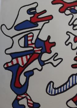 Jean DUBUFFET - Deux personnages, 1970, Affiche lithographique originale 2