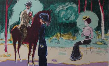 Kees VAN DONGEN - Rencontre au Bois, Lithographie originale signée 2