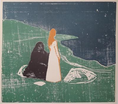 Edvard MUNCH : Jeunesse et vieillesse, Affiche en lithographie originale - Mourlot 1969 2